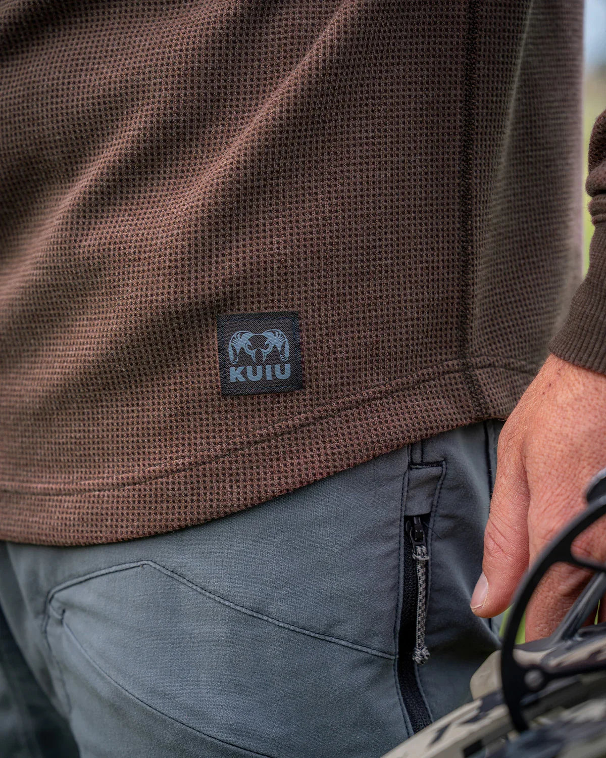 Canyon Waffle Henley | Steel Blue Heather