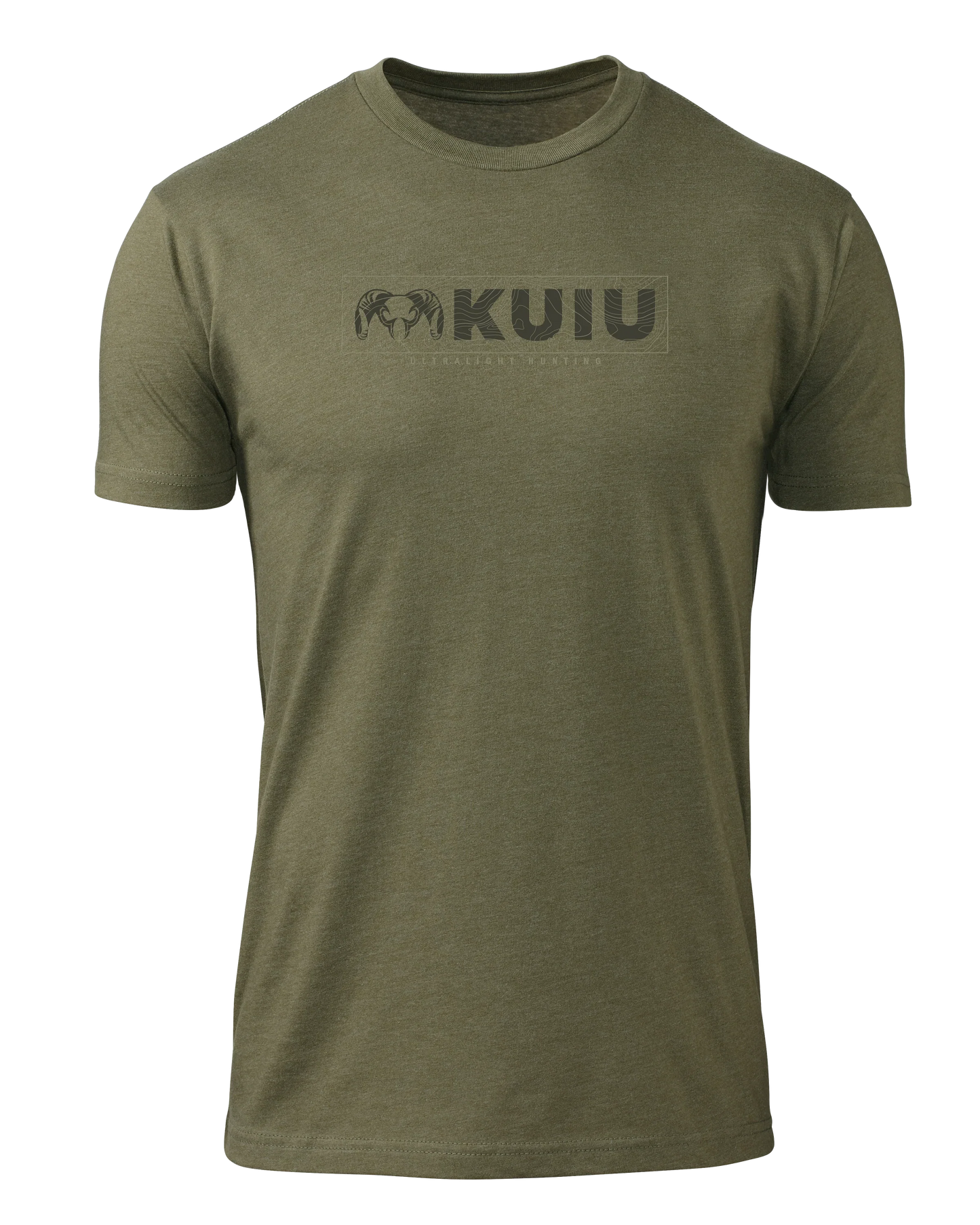 KUIU Topo Block Logo T-Shirt | Military Green