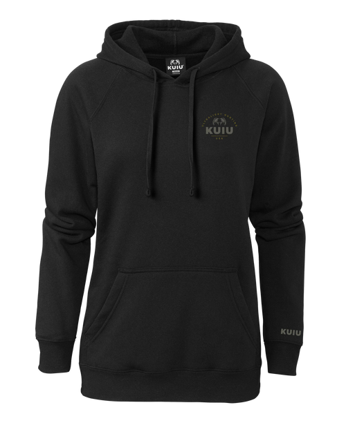 KUIU Women's Stacked Chest Logo Hoodie | Black