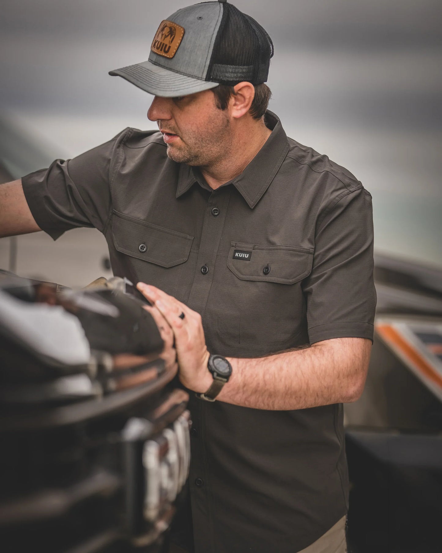 Gauge SS Work Shirt | Asphalt