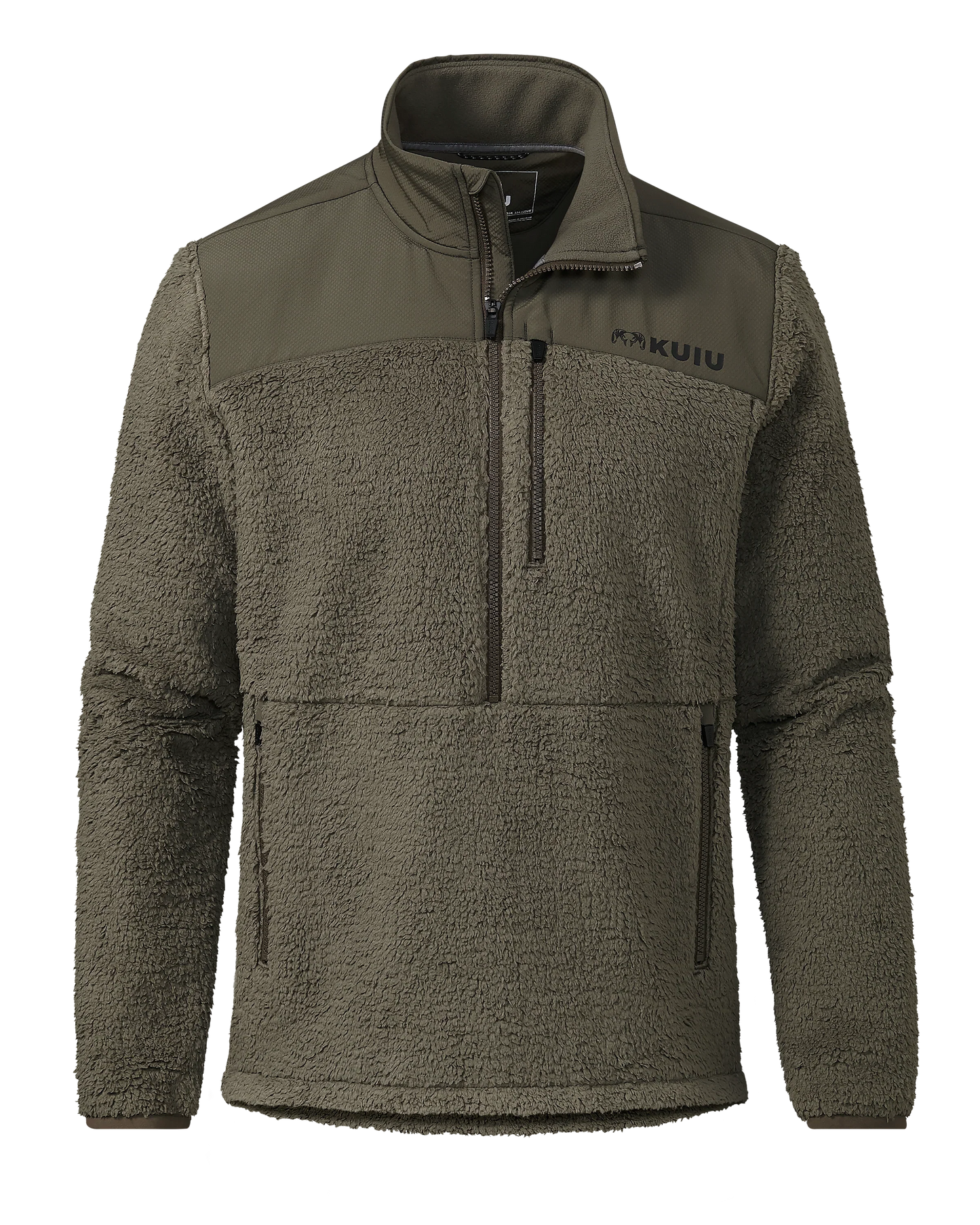 Sherpa Fleece Zip Pullover | Ash