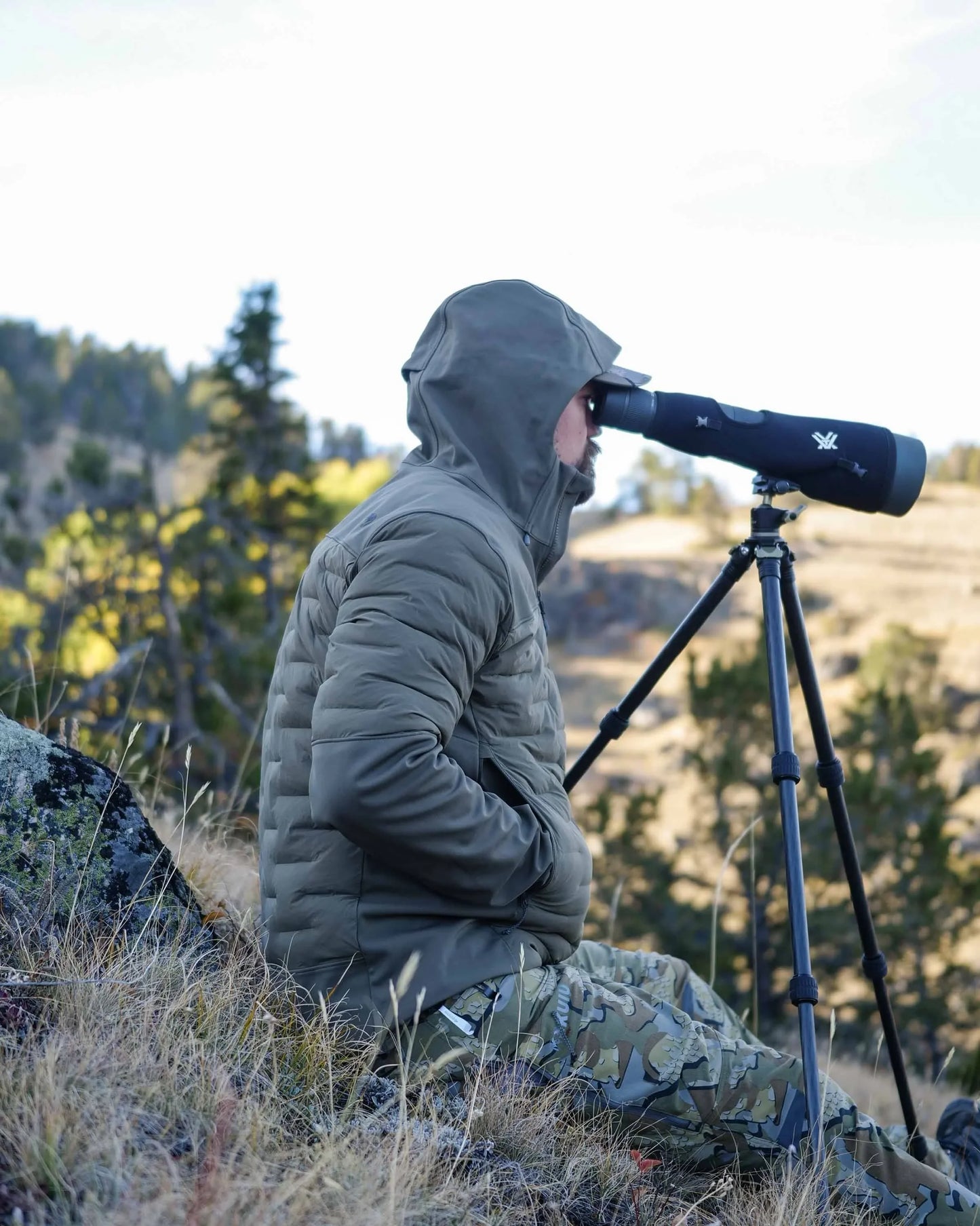 Axis Thermal Hybrid Hooded Jacket | Black-Gunmetal