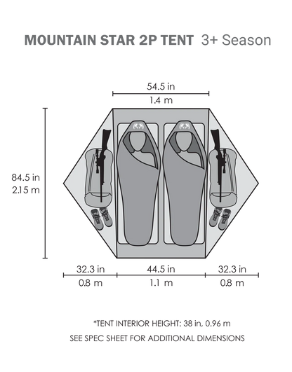 Mountain Star 2 Person Tent Set | Gunmetal-Camel
