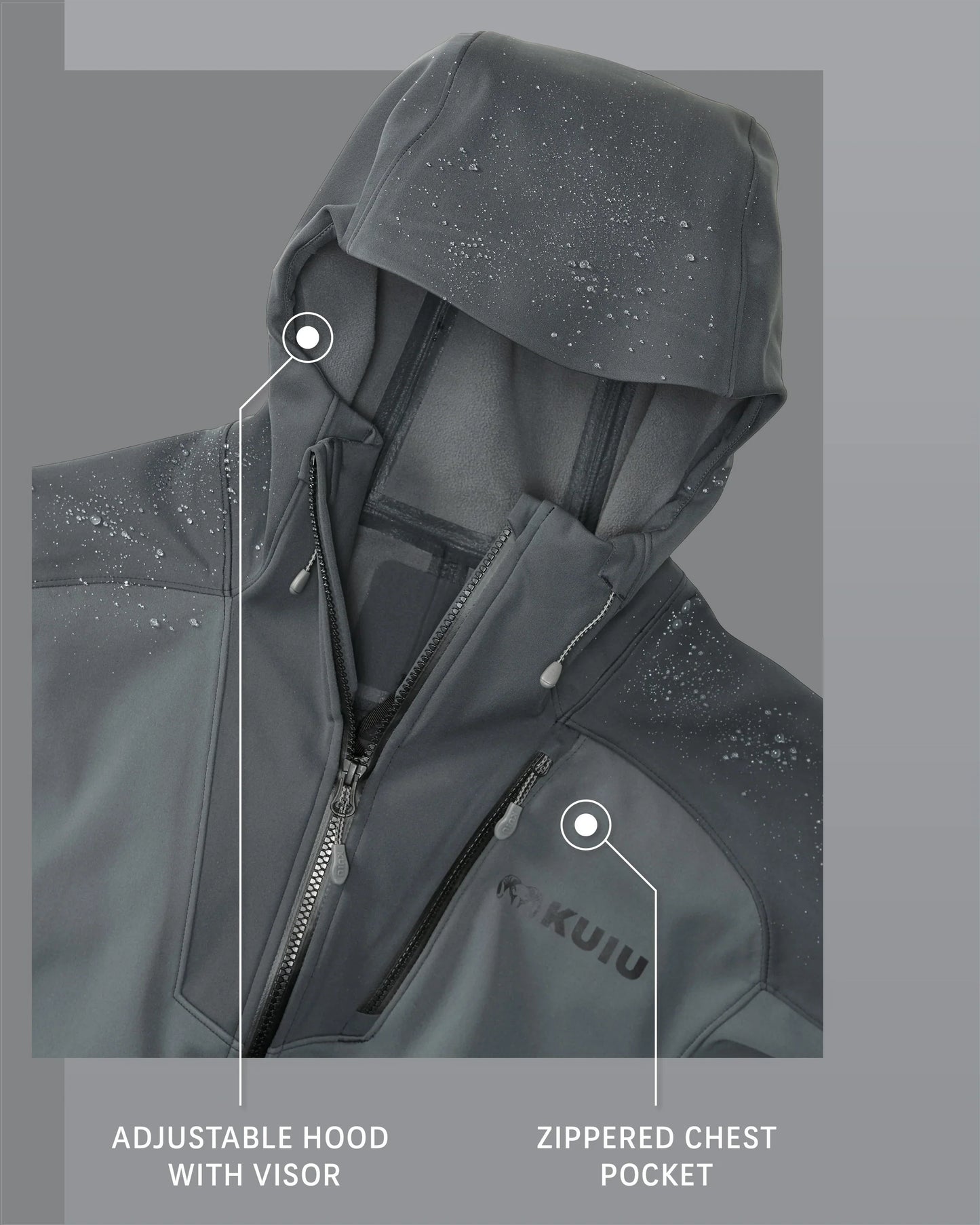 Axis Hybrid Hooded Jacket | Gunmetal