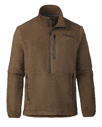 Sherpa Fleece Zip Pullover | Grizzly