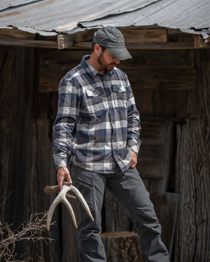 Field Flannel Shirt | Steel Blue Trio