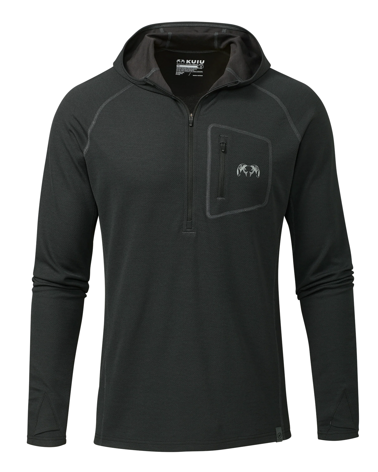 PRO Merino 200 Zip-T Hoodie | Black