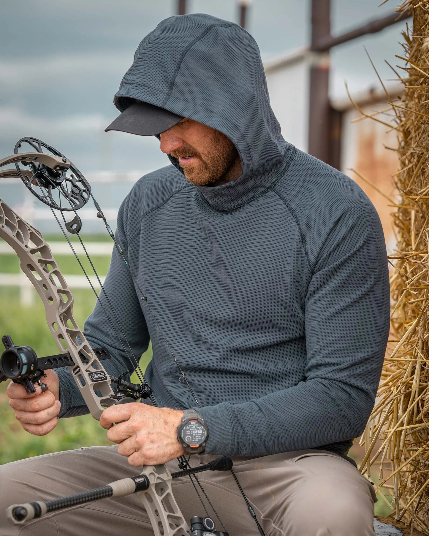 Canyon Waffle Hoodie | Steel Blue Heather