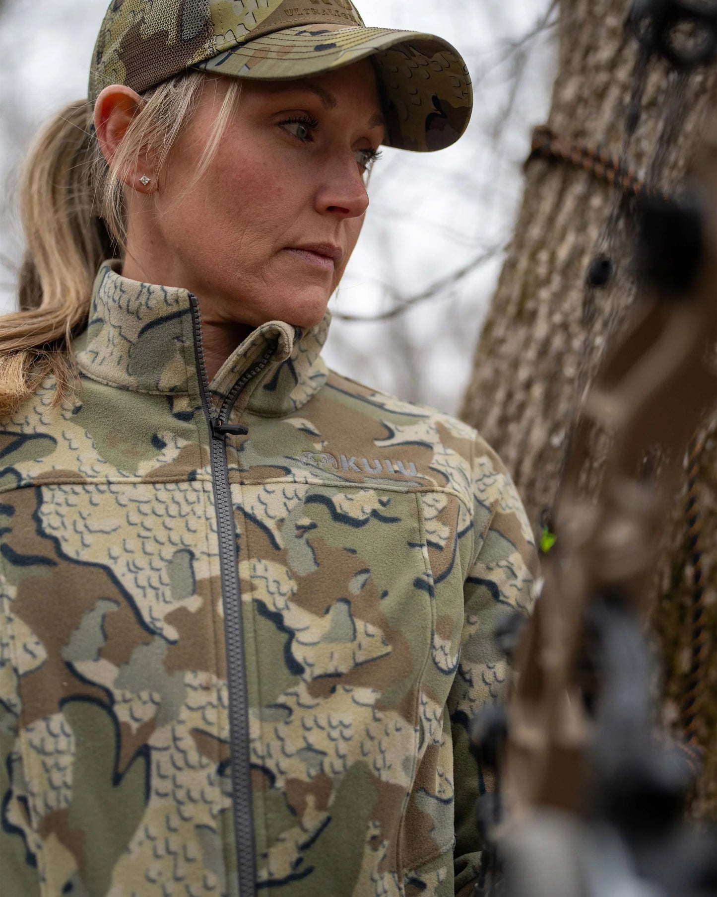 Women's Border Fleece Full Zip | Gunmetal