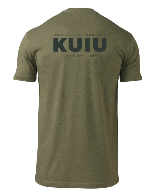 KUIU Here to Hunt Back Logo T-Shirt | Military Green