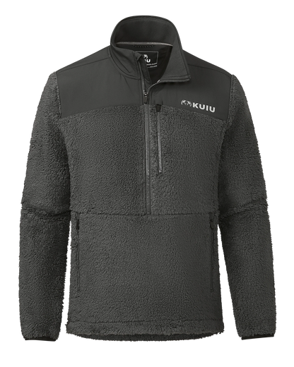Sherpa Fleece Zip Pullover | Asphalt