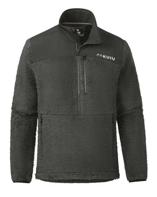Sherpa Fleece Zip Pullover | Asphalt