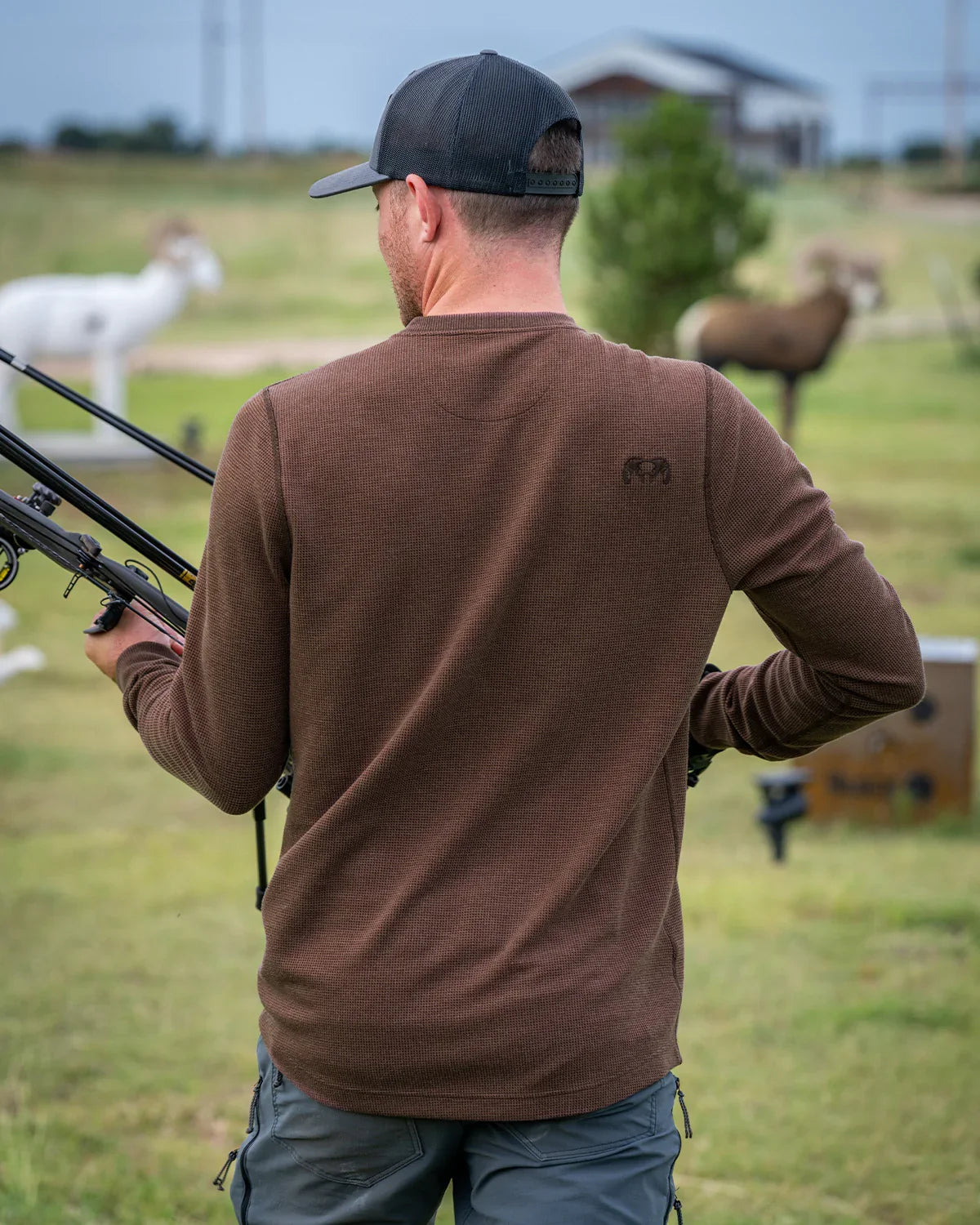 Canyon Waffle Henley | Black Heather