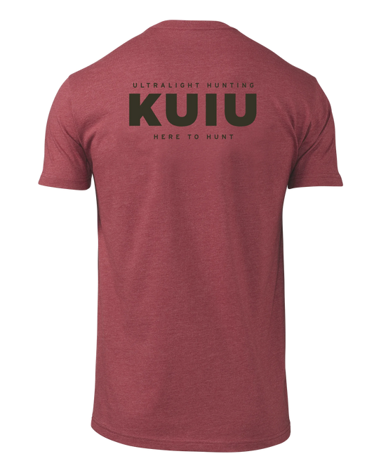 KUIU Here to Hunt Back Logo T-Shirt | Cardinal