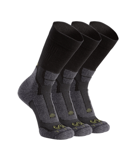 StrongWool Hybrid Crew Sock 3-Pair Pack | Grey Green