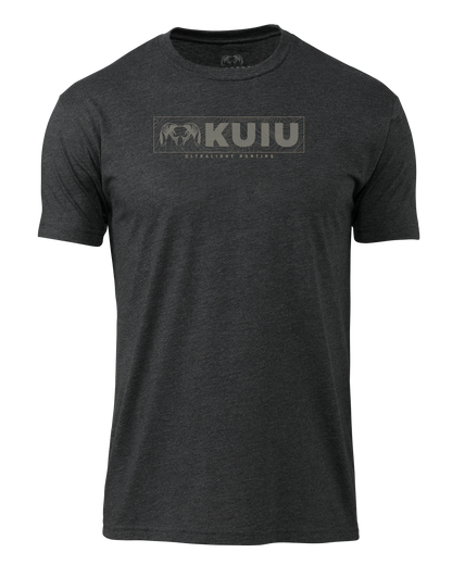 KUIU Topo Block Logo T-Shirt | Charcoal
