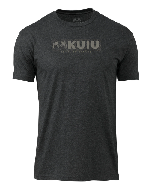 KUIU Topo Block Logo T-Shirt | Charcoal
