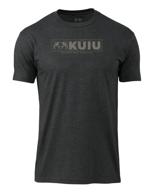 KUIU Topo Block Logo T-Shirt | Charcoal