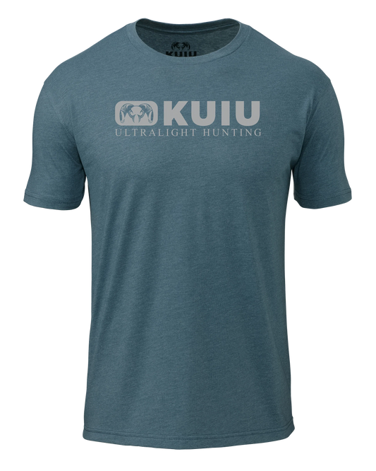 KUIU Block Logo T-Shirt | Indigo/Grey
