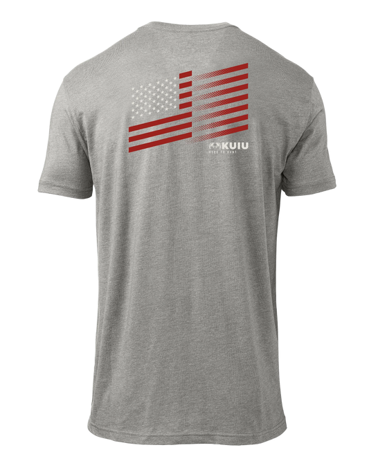 KUIU Retro Flag Fade T-Shirt | Heather Grey