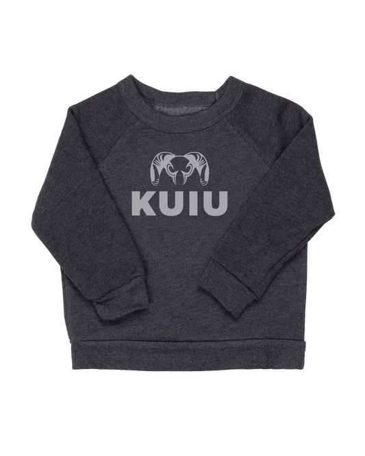 Toddler Stacked Logo Crewneck Sweatshirt | Light Grey