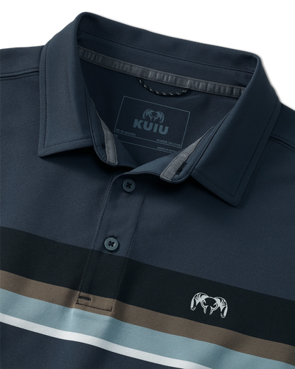 KUIU Performance Polo Stripe | Steel Blue Chest Stripe