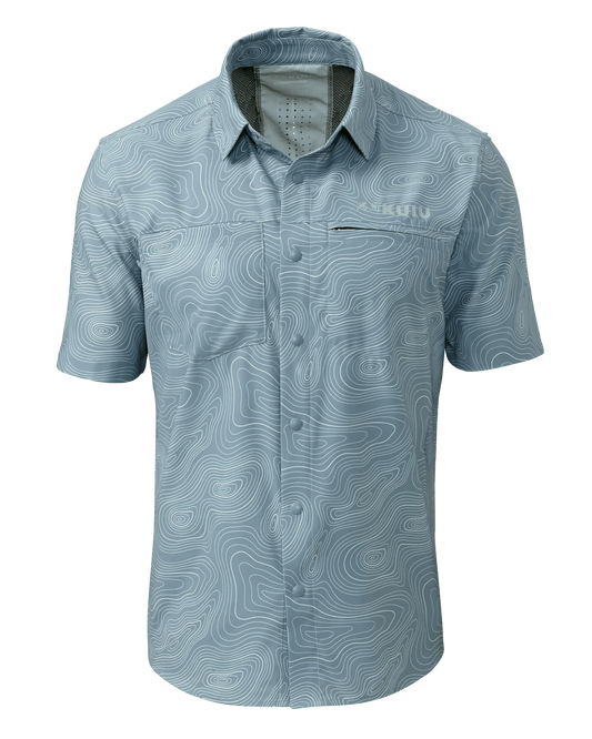 Mesa Vented SS Snap Shirt Topo | Glacier Topo Print