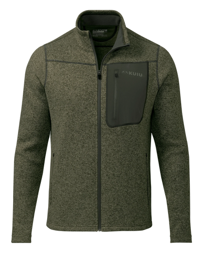 Base Camp Full Zip Sweater | Olive Heather