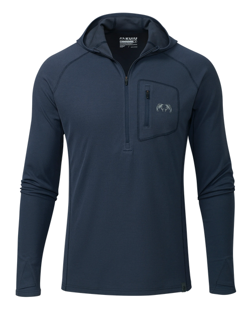 PRO Merino 200 Zip-T Hoodie | Steel Blue